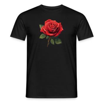 rote rose - Männer T-Shirt - Schwarz - Vorne - AI Model Male 178 light (178cm)