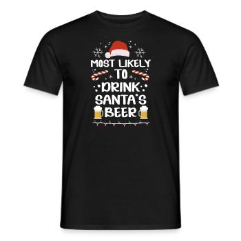 La bière de Noël la plus susceptible de boire la bière du Père Noël - T-shirt homme - noir - Devant - AI Model Male 178 light (178cm)