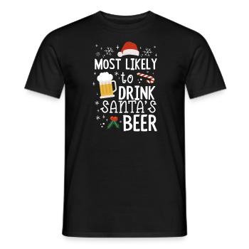 La bière de Noël la plus susceptible de boire la bière du Père Noël - T-shirt homme - noir - Devant - AI Model Male 178 light (178cm)