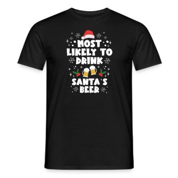 La bière de Noël la plus susceptible de boire la bière du Père Noël - T-shirt homme - noir - Devant - AI Model Male 178 light (178cm)