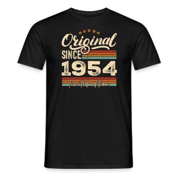 Original 1954 Jahrgang - 1954 Geburtstagsgeschenk - Männer T-Shirt - Schwarz - Vorne - AI Model Male 178 light (178cm)