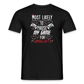 Weihnachten Gamer Pause My Game For Gaming Gifts - Männer T-Shirt - Schwarz - Vorne - AI Model Male 178 light (178cm)