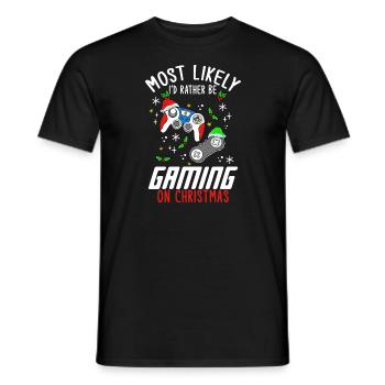 Weihnachten Noël Gamer Gaming à Noël - T-shirt homme - noir - Devant - AI Model Male 178 light (178cm)