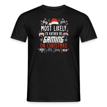 Weihnachten Noël Gamer Gaming à Noël - T-shirt homme - noir - Devant - AI Model Male 178 light (178cm)