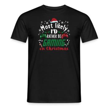 Weihnachten Noël Gamer Gaming à Noël - T-shirt homme - noir - Devant - AI Model Male 178 light (178cm)