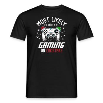 Weihnachten Noël Gamer Gaming à Noël - T-shirt homme - noir - Devant - AI Model Male 178 light (178cm)