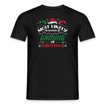 Weihnachten Noël Gamer Gaming à Noël - T-shirt homme - noir - Devant - AI Model Male 178 light (178cm)