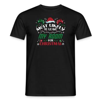 Christmas Gamer Gaming Saying Funny Humor Xmas - Men's T-Shirt - black - Front - AI Model Male 178 light (178cm)
