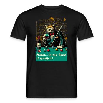 Billard drôle confus jouant légèrement ivre - T-shirt homme - noir - Devant - AI Model Male 178 light (178cm)
