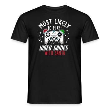 Noël Gamer Gaming Dire Humour Drôle Noël - T-shirt homme - noir - Devant - AI Model Male 178 light (178cm)