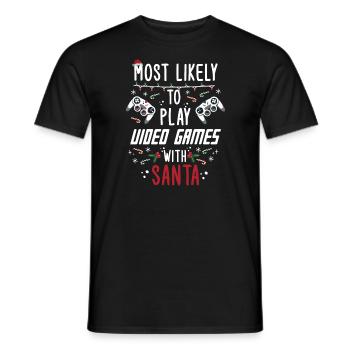 Noël Gamer Gaming Dire Drôle Humour Noël - T-shirt homme - noir - Devant - AI Model Male 178 light (178cm)