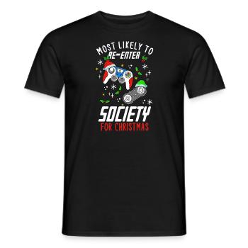 Weihnachten Gamer Gaming Spruch Lustig Humor Xmas - Männer T-Shirt - Schwarz - Vorne - AI Model Male 178 light (178cm)