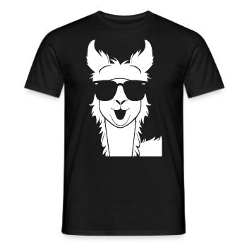 Lustiges Lama mit Sonnenbrille Coole Lamas - Männer T-Shirt - Schwarz - Vorne - AI Model Male 178 light (178cm)