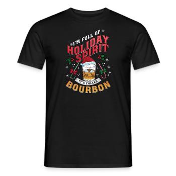 Christmas I'm Full Of Holiday Spirit Bourbon - Men's T-Shirt - black - Front - AI Model Male 178 light (178cm)