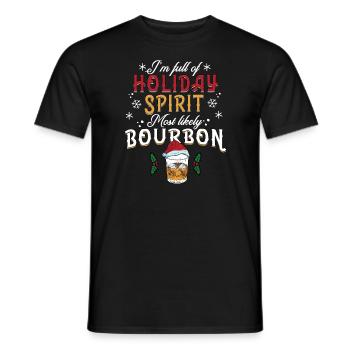 Christmas Xmas Whiskey Holiday Spirit Bourbon - Men's T-Shirt - black - Front - AI Model Male 178 light (178cm)