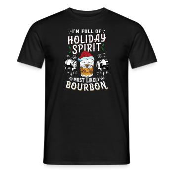 Christmas Xmas Whiskey Holiday Spirit Bourbon - Men's T-Shirt - black - Front - AI Model Male 178 light (178cm)