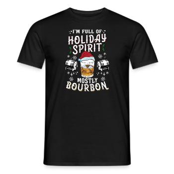 Christmas Xmas Whiskey Holiday Spirit Bourbon - Men's T-Shirt - black - Front - AI Model Male 178 light (178cm)
