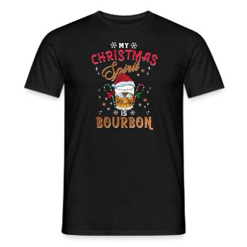 Noël Hommes Humour Noël Bourbon - T-shirt homme - noir - Devant - AI Model Male 178 light (178cm)