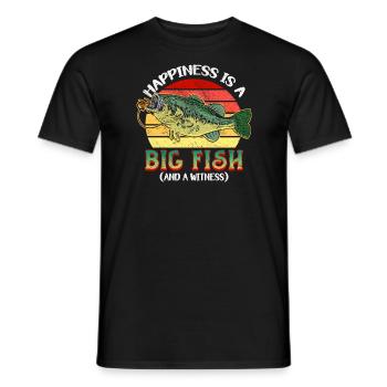 Angler Angeln Geschenkidee Happiness Is A Big Fish - Männer T-Shirt - Schwarz - Vorne - AI Model Male 178 light (178cm)
