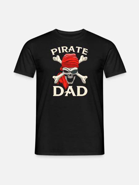 pirate dad skull crossbones - Men's T-Shirt - black