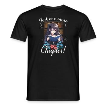 just one more chapter anime girl reading book - Men's T-Shirt - black - Front - AI Model Male 178 light (178cm)