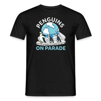 Drôles de pingouins de l’Antarctique sur la parade de la faune - T-shirt homme - noir - Devant - AI Model Male 178 light (178cm)