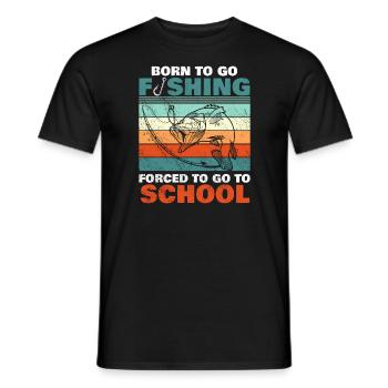 Angeln Né pour aller à la pêche Forcé d’aller à l’école - T-shirt homme - noir - Devant - AI Model Male 178 light (178cm)
