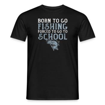 Angeln Né pour aller à la pêche Forcé d’aller à l’école - T-shirt homme - noir - Devant - AI Model Male 178 light (178cm)