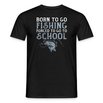 Angeln Né pour aller à la pêche Forcé d’aller à l’école - T-shirt homme - noir - Devant - AI Model Male 178 light (178cm)
