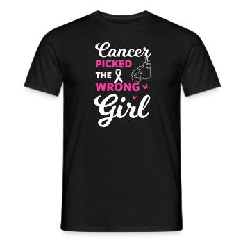 Wrong Girl Chosen - Cancer Awareness - Men's T-Shirt - black - Front - AI Model Male 178 light (178cm)