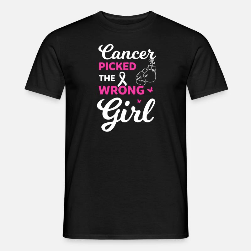 Falsches Mädchen Gewählt - Krebsbewusstsein - Männer T-Shirt - Schwarz