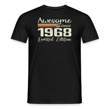 Anniversaire 56 Ans Millésime 1968 Cadeau 1968 - T-shirt homme - noir - Devant - AI Model Male 178 light (178cm)