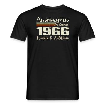 Anniversaire 58 Ans Millésime 1966 Cadeau 1966 - T-shirt homme - noir - Devant - AI Model Male 178 light (178cm)