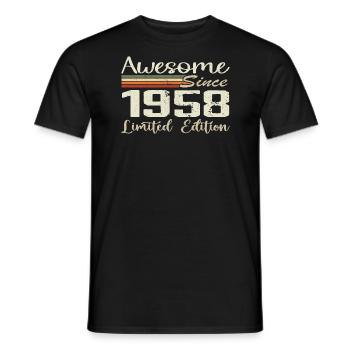 Geburtstag 66 Jahre Jahrgang 1958 Geschenk 1958 - Männer T-Shirt - Schwarz - Vorne - AI Model Male 178 light (178cm)