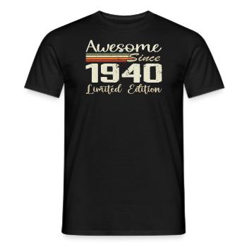 Anniversaire 84 Ans Millésime 1940 Cadeau 1940 - T-shirt homme - noir - Devant - AI Model Male 178 light (178cm)