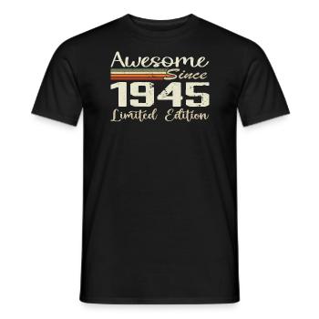 Anniversaire 79 Ans Millésime 1945 Cadeau 1945 - T-shirt homme - noir - Devant - AI Model Male 178 light (178cm)