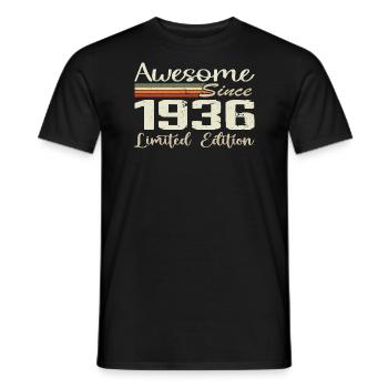 Anniversaire 88 Ans Millésime 1936 Cadeau 1936 - T-shirt homme - noir - Devant - AI Model Male 178 light (178cm)
