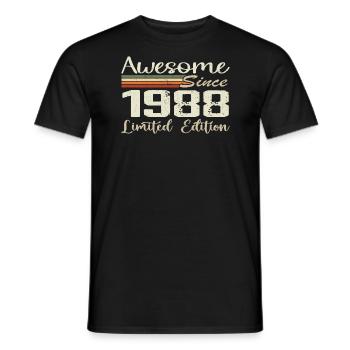 Anniversaire 36 Ans Millésime 1988 Cadeau 1988 - T-shirt homme - noir - Devant - AI Model Male 178 light (178cm)