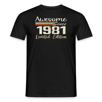 Geburtstag 43 Jahre Jahrgang 1981 Geschenk 1981 - Männer T-Shirt - Schwarz - Vorne - AI Model Male 178 light (178cm)
