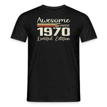 Anniversaire 54 Ans Millésime 1970 Cadeau 1970 - T-shirt homme - noir - Devant - AI Model Male 178 light (178cm)