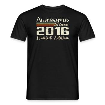 Anniversaire 8 Ans Millésime 2016 Cadeau 2016 - T-shirt homme - noir - Devant - AI Model Male 178 light (178cm)