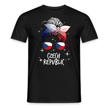Czech Republic - Men's T-Shirt - black - Front - AI Model Male 178 light (178cm)