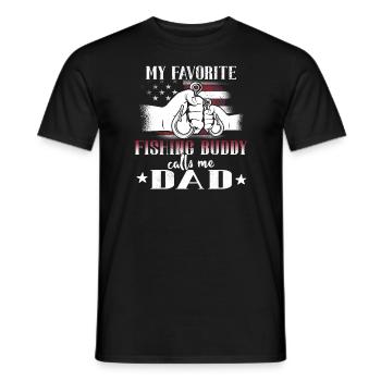 Angeln mon copain de pêche préféré m’appelle papa - T-shirt homme - noir - Devant - AI Model Male 178 light (178cm)