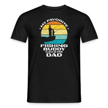 Angeln mon copain de pêche préféré m’appelle papa - T-shirt homme - noir - Devant - AI Model Male 178 light (178cm)