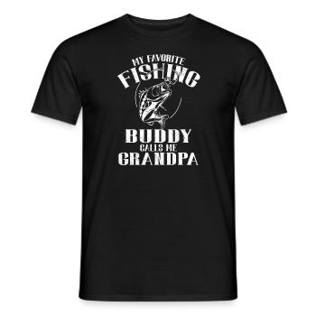 Angeln My Favorite Fishing Buddy Calls Me Grandpa - Men's T-Shirt - black - Front - AI Model Male 178 light (178cm)