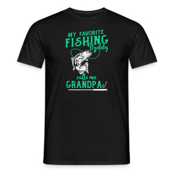 Angeln My Favorite Fishing Buddy Calls Me Grandpa - Men's T-Shirt - black - Front - AI Model Male 178 light (178cm)