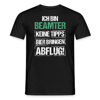 Je suis fonctionnaire - apporte de la bière et décolle - T-shirt homme - noir - Devant - AI Model Male 178 light (178cm)