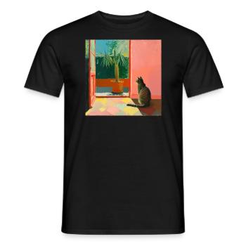 katze, katzen, bunt, tier, geschenk, geschenkidee - Männer T-Shirt - Schwarz - Vorne - AI Model Male 178 light (178cm)