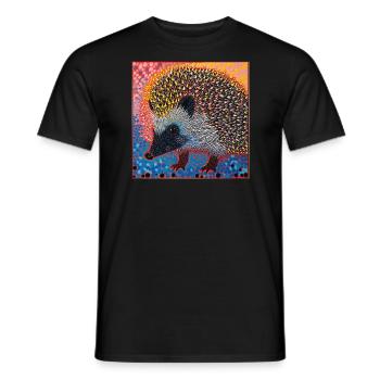 igel, bunt, tier, geschenk, geschenkidee - Männer T-Shirt - Schwarz - Vorne - AI Model Male 178 light (178cm)