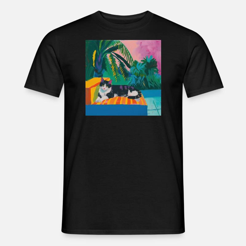 katze, katzen bunt, tier, geschenk, geschenkidee - Männer T-Shirt - Schwarz